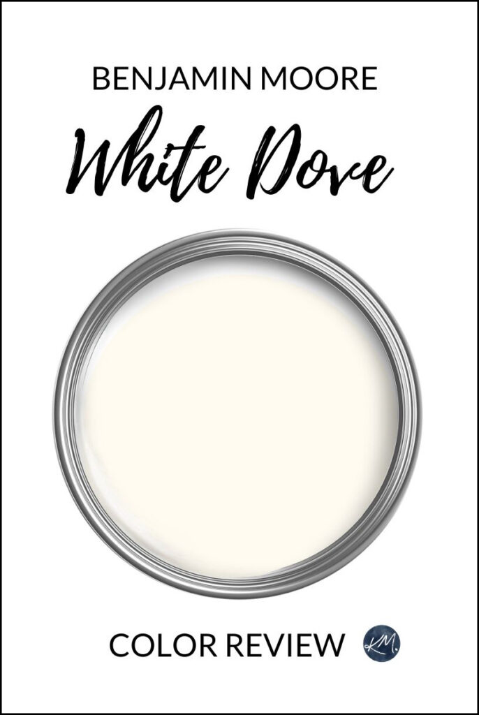 Benjamin Moore White Dove, best warm white paint color. Review by color expert, Kylie M Interiors, online consulting
