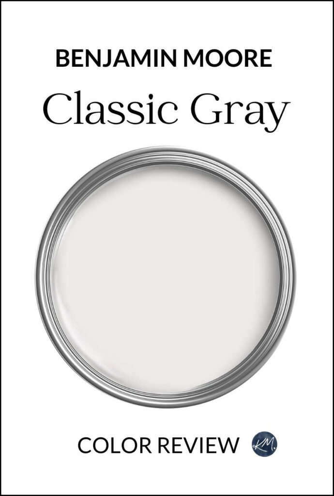 Benjamin Moore Classic Gray, best warm gray taupe paint color, undertones and similar shades. Kylie M Interiors online colour expert