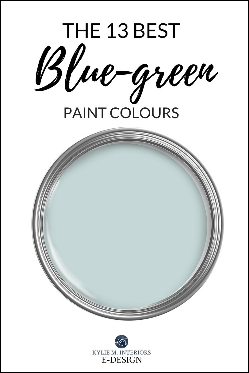 The best blue green gray, calming paint colors from Benjamin moore, Sherwin Williams. Kylie M Edesign expert