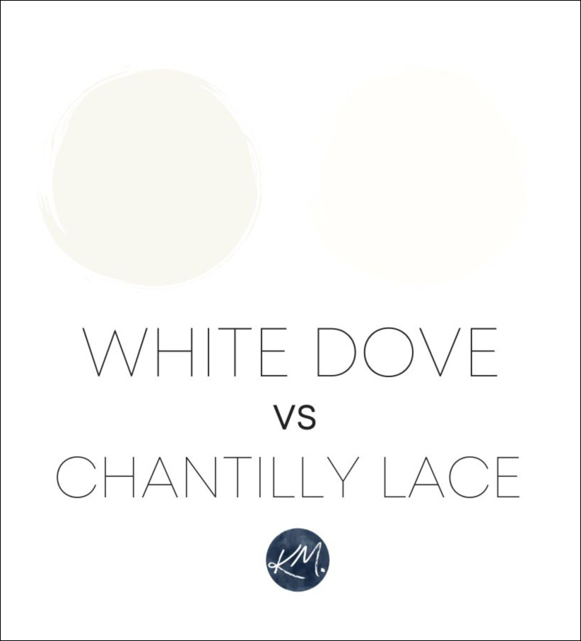 BENJAMIN MOORE WHITE DOVE VS CHANTILLY LACE, BEST WHITE PAINT COLORS DIFFERENCES. KYLIE M COLOR EXPERT