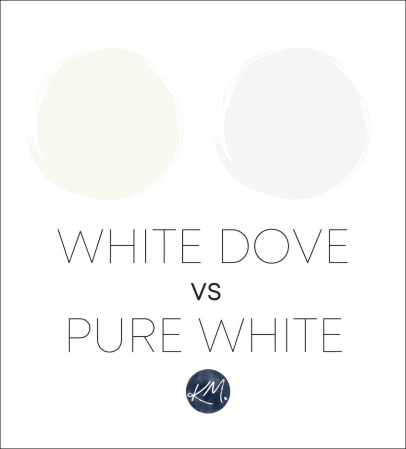 COMPARING BENJAMIN MOORE WHITE DOVE VS SHERWIN PURE WHITE. DIFFERENCES BY KYLIE M EDESIGN COLOR EXPERT, BEST WHITE PAINT COLORS