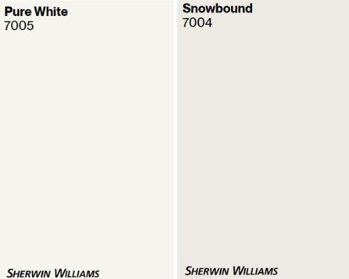 Sherwin Williams Pure White and Snowbound, comaring top shades of white, Peel and stick with Kylie M