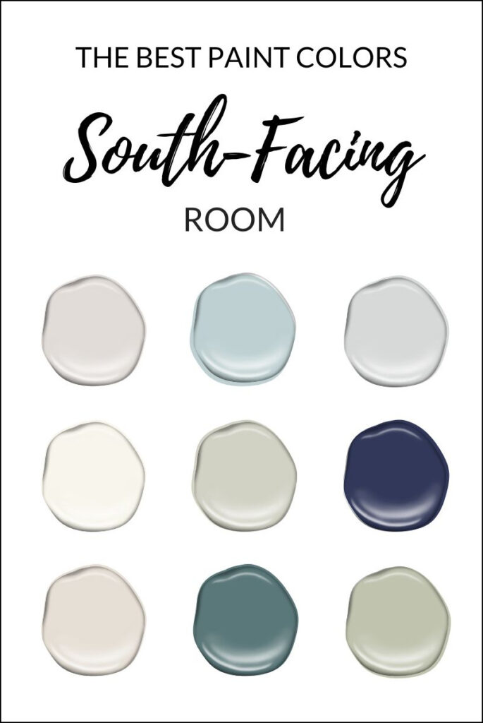 the best paint colors for a south-facing or southern exposure room, Kylie M Online advice. Benjamin Moore.