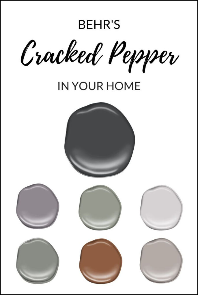 BEHR CRACKED PEPPER SOFT BLACK, DARK GRAY REVIEW. KYLIE M ONLINE PAINT COLOR CONSULTANT, COORDINATING COLORS