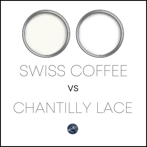 how simliar are swiss coffee and chantilly lace. Learn about undertones, LRV and more with Kylie lM
