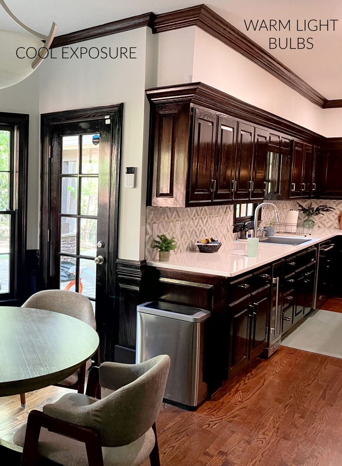 The 4 Best Shades of WHITE For Dark Wood Trim or Cabinets