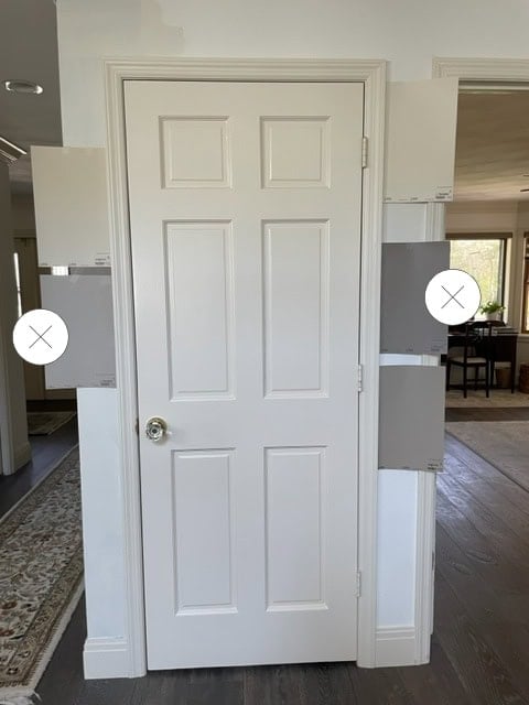 Sherwin Williams Antique White trim and door, cream off white, paint colors that go with and update this shade for walls