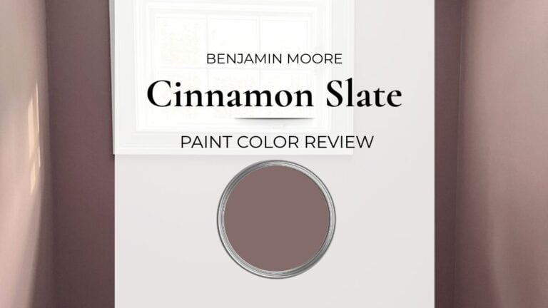 Benjamin Moore Cinnamon Slate paint color review with real home images, best uses and more