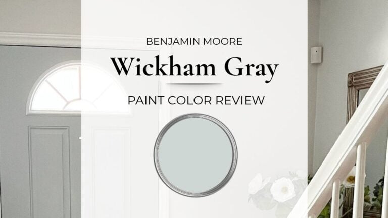 Benjamin Moore Wickham Gray paint color review with undertones, real home images, and best uses