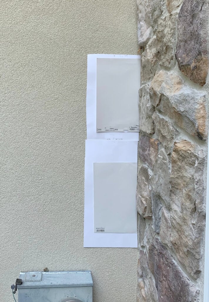 exterior stone with beige, taupe, cream, gray neutrals. the best stucco paint color ideas