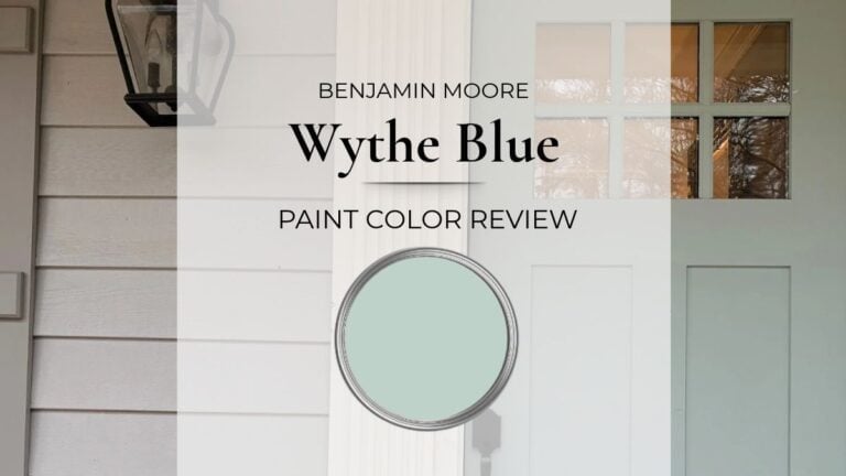 Benjamin Moore Wythe Blue paint color review, blue-green paint color with real homes