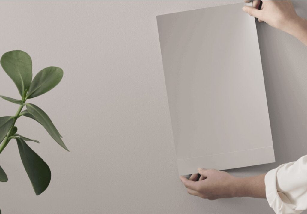 Benjamin Moore Elephant Gray purple, samplize peel and stick