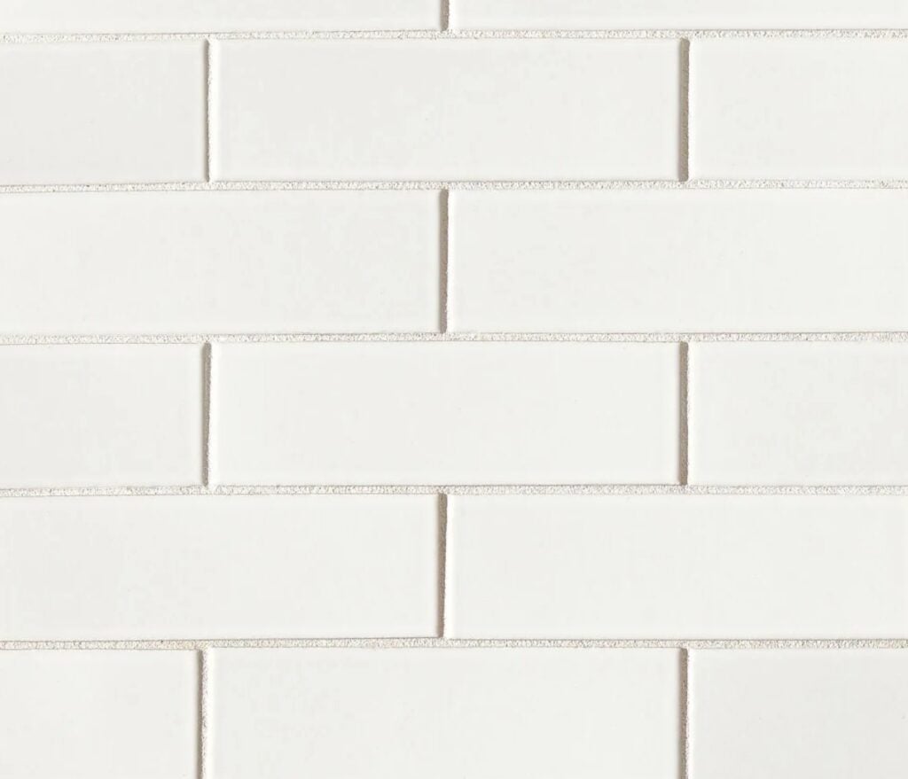 Bedrosians Zenia Mosaic white backsplash tile