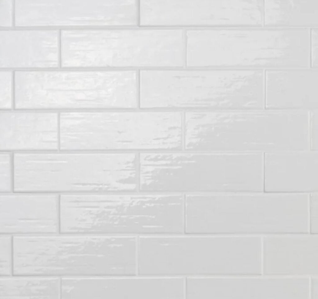TileBar Kiln white subway tile backsplash for kitchen or bathroom shower and tub