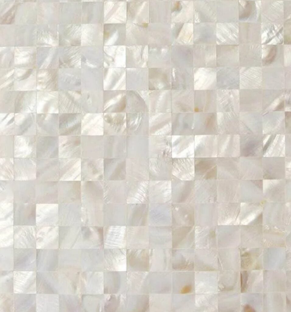 TileBar Serene White Pearl mosaic for a kitchen backsplash or accent