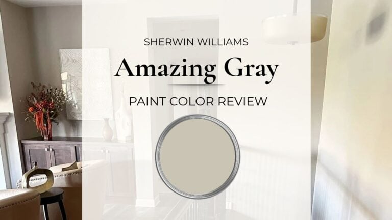 Sherwin Williams Amazing Gray paint color review with real home lighting, best uses, and undertones