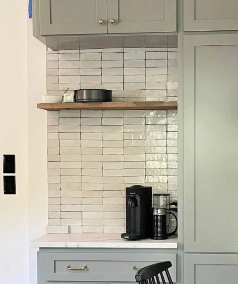 Zellige tile with uneven edges