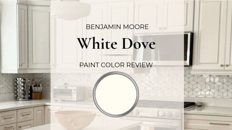 Paint color review of Benjamin Moore White Dove, Kylie M Paint color expert with real home images