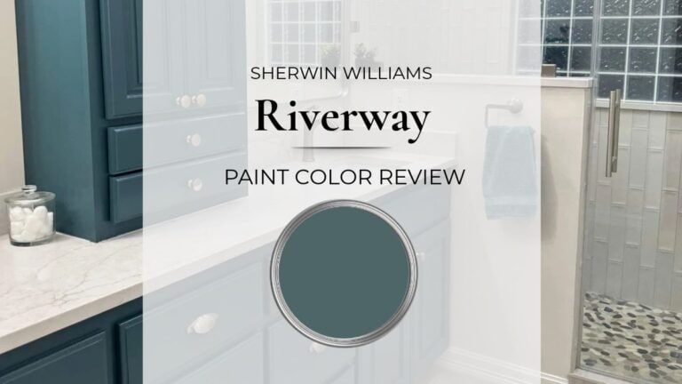 Sherwin Williams Riverway paint color review with real home images and lighting