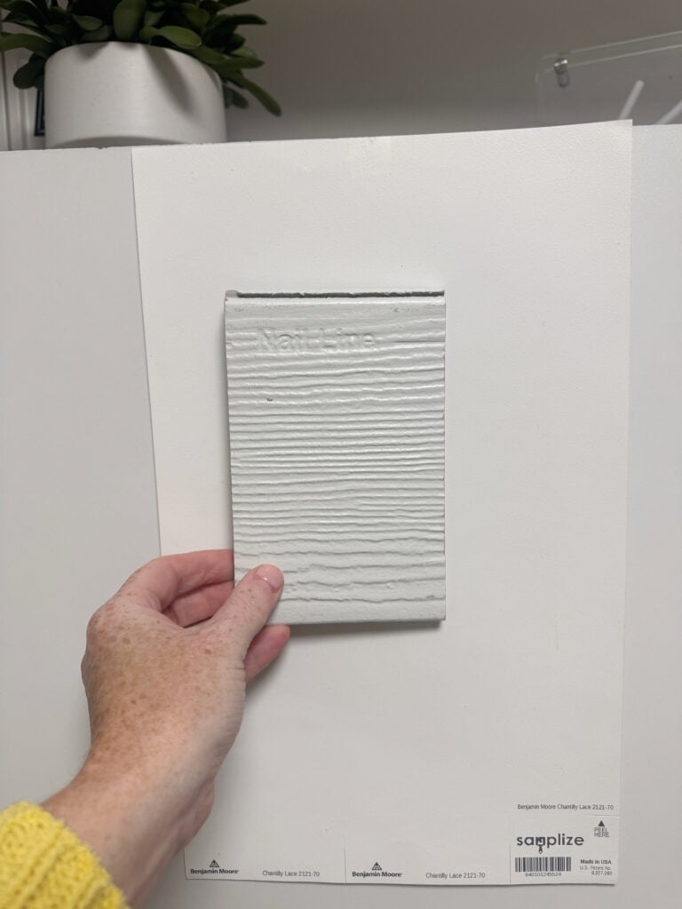 JAMES HARDIE ARCTIC GRAY SIDING COMPARED TO BENJAMIN MOORE CHANTILLY LACE - NOT A WHITE COLOR MATCH