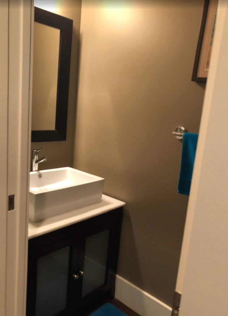 powder room, small loo BEFORE penny tile and update