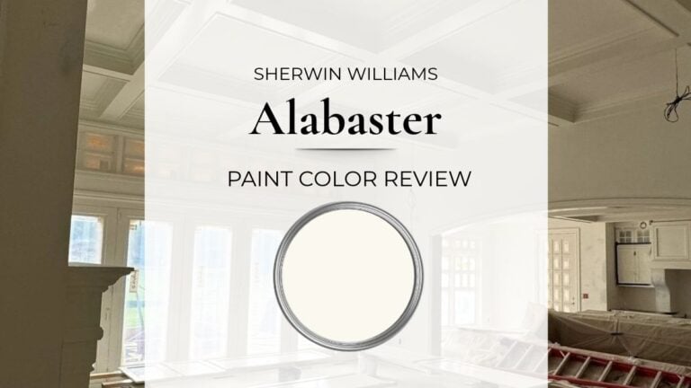 Sherwin Williams Alabaster paint color review with real home images, comparisons, and best uses