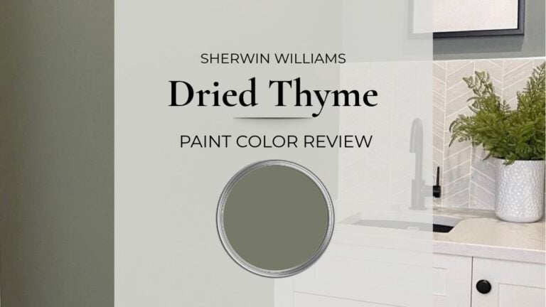 Sherwin Williams Dried Thyme paint color review with real home images