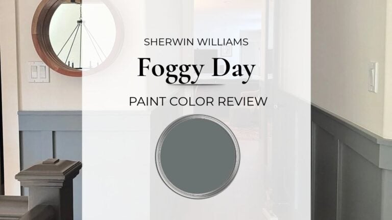 Sherwin Williams Foggy DAy paint color review with real home images