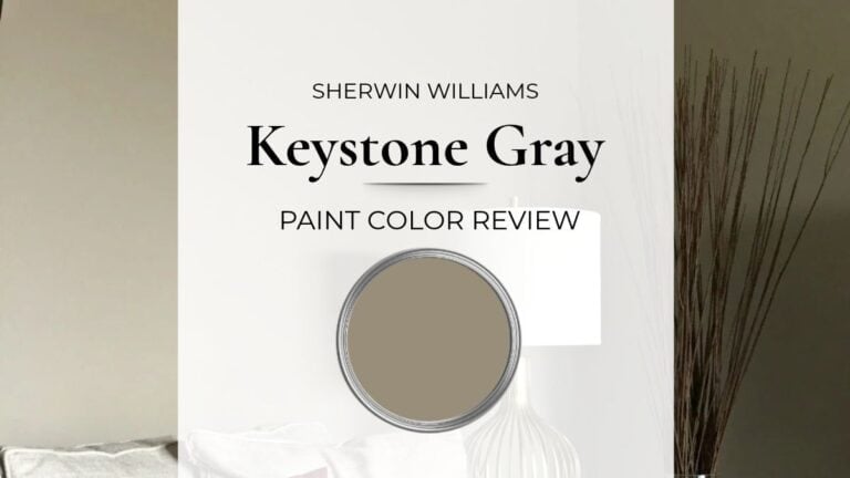 Sherwin Williams Keystone Gray paint color review with real home images, best uses, and undertones