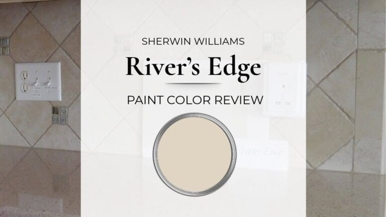 Sherwin Williams River's Edge paint color review with real home images, best uses, and undertones